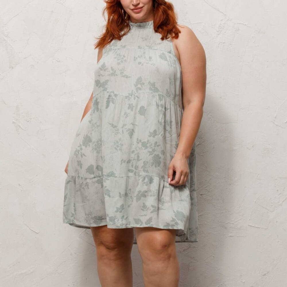 Oddi Plus Size Floral Halter Dress Light Rayon Fabric NWT 1X-3X